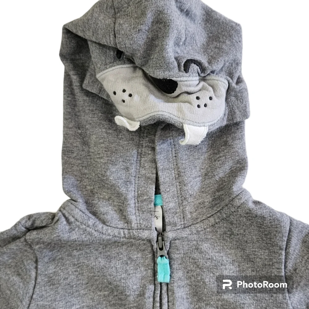 Carter's zip up hoodie size 24 months gray